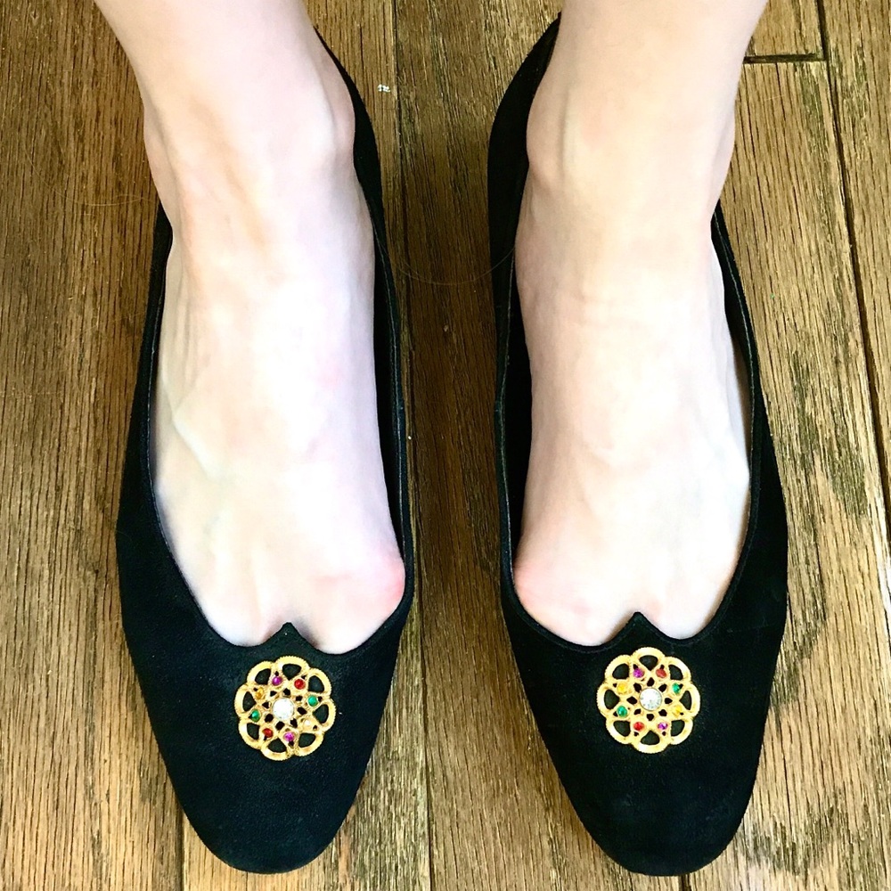 Vintage 90s flats vintage black ballet flats
